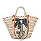 Cool Nicole Lee Coco Tree Straw Tote Bag JPSTR12675