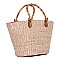 Classy Nicole Lee Embroidered Flowers Straw Tote Bag JPSTR12677