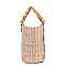 Classy Nicole Lee Embroidered Flowers Straw Tote Bag JPSTR12677