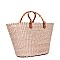 Stylish Nicole Lee Flower Embroidered Straw Tote Bag JPSTR12678
