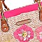Stylish Nicole Lee Flower Embroidered Straw Tote Bag JPSTR12678