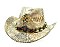 Antique Look Necklace Trimmed Straw Hat
