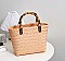 Bamboo Handle Designer Natural Straw Shopper