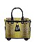 Ostrich Crocodile TRAVEL LUGGAGE With Tassel Accent