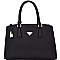 SZ6376-LP Padlock Accent Triangular Logo Saffiano Satchel