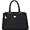 SZ6376-LP Padlock Accent Triangular Logo Saffiano Satchel