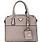 SZ6380-LP Triangular Logo Saffiano Structured Satchel