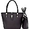 Flip-Lock 2 in 1 Saffiano Tote Satchel Value SET SZ6803-LP