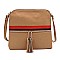 Fashion Stripe Tassel Zip Crossbody Bag