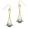 TE0901-LP Semiprecious Stone Geometric Metal Earring