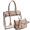 Transparent Clear 2 in 1 Turn-Lock Large Tote Value Set