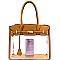 Transparent Clear 2 in 1 Turn-Lock Large Tote Value Set