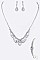 Elegant 3 PC Rhinestone Bridal Necklace Set