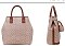 3-IN-1 Expandable Oval Print Tote /  W Small Satchel Wallet Set