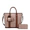 2-IN-1 Expandable Oval Print Tote /  W Small Satchel