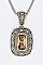 Framed Cubic Zirconia CZ Pendant With Chain LA-GKY305P