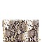 Chain Strap Snake Print Envelope Clutch
