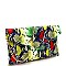 Chain Strap Snake Print Envelope Clutch