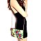 Chain Strap Snake Print Envelope Clutch