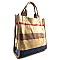 Stripe Print Shopping Tote