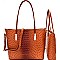 Ostrich Embossed 2 in 1 Twin Tote SET MH-TU6688