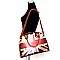 Hip Hop Magazine Print Rhinestone Side & Round Shape Satchel