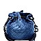 UN0064-LP Quilted Denim Drawstring Bucket Cross body