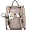 CONVERTIBLE SNAKE PRINT BACKPACK SHOULDER BAG