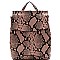 CONVERTIBLE SNAKE PRINT BACKPACK SHOULDER BAG