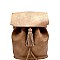 UN0071-LP Drawstring and Tassel Accent Flap Backpack