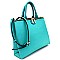 UN0078-LP  Multi Compartment Classy Satchel with Accentuated Zipper