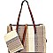 US0004-LP Multi-Color Printed Canvas 2-Way Large Tote