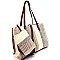 US0004-LP Multi-Color Printed Canvas 2-Way Large Tote