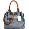 US0005-LP Woven Detail Brush Painted Drawstring Satchel