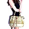 US0005-LP Woven Detail Brush Painted Drawstring Satchel