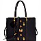 Antique-Gold Charm Accent Structured Tote MH-US0009