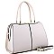 Elegant Hardware Accent Patent Detail 2-Way Satchel MH-US3280