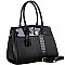 Fashionable Padlock Accent Patent Crocodile Detail 2-Way Satchel MH-US3333
