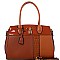 Fashionable Padlock Accent Patent Crocodile Detail 2-Way Satchel MH-US3333