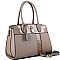 Fashionable Padlock Accent Patent Crocodile Detail 2-Way Satchel MH-US3333