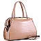 CROCODILE PRINT PATENT SATCHEL
