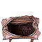 CROCODILE PRINT PATENT SATCHEL