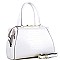 CROCODILE PRINT PATENT SATCHEL