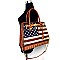 USA FLAG PRINT PADLOCK ACCENT BAG