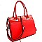 Classy Mixed-Material Patent Boston Satchel MH-UW1978