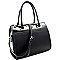 Classy Mixed-Material Patent Boston Satchel MH-UW1978