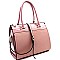 Classy Mixed-Material Patent Boston Satchel MH-UW1978