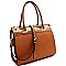 Classy Mixed-Material Patent Boston Satchel MH-UW1978