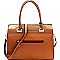 Classy Mixed-Material Patent Boston Satchel MH-UW1978