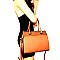 Classy Mixed-Material Patent Boston Satchel MH-UW1978